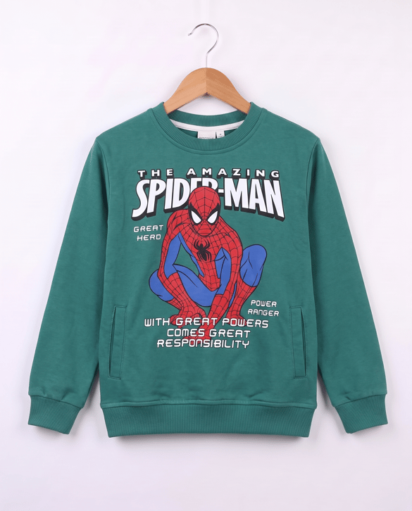 21603 Spiderman Baskılı Erkek Çocuk Takım YEŞİL