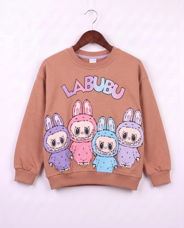 21701 Labubu Baskılı Kız Sweat KRMT