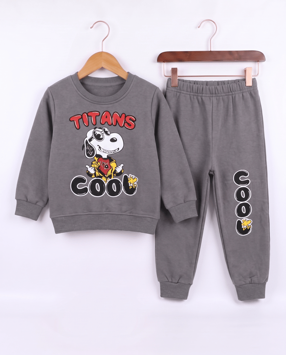 2445 Snoopy Baskılı İkili Erkek Çocuk Takım FM