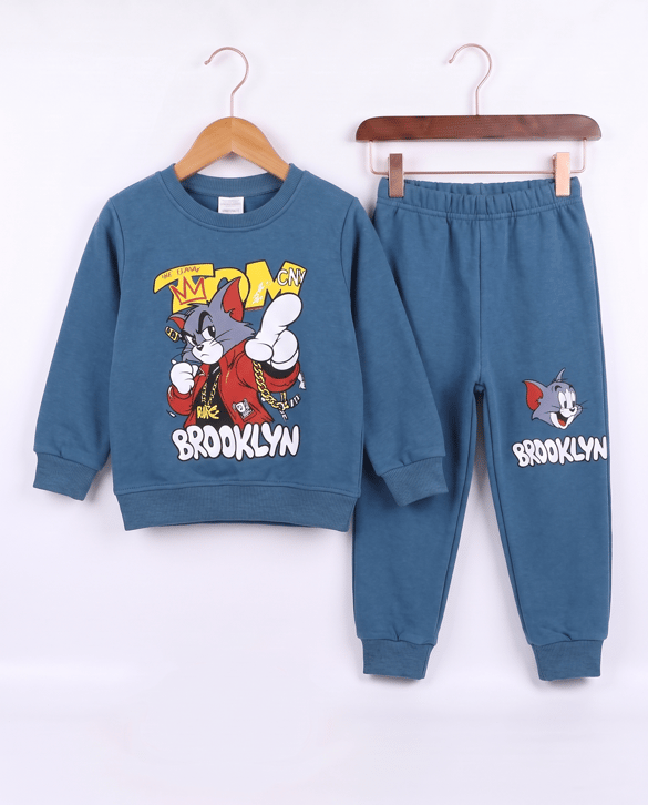 2450 Tom Ve Jerry Baskılı Şardonlu İkili Erkek Çocuk Takım İND