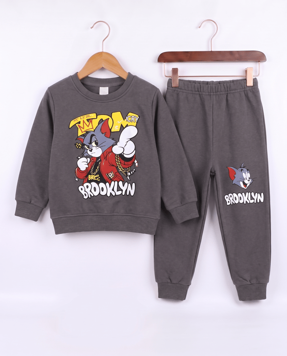 2450 Tom Ve Jerry Baskılı Şardonlu İkili Erkek Çocuk Takım FM