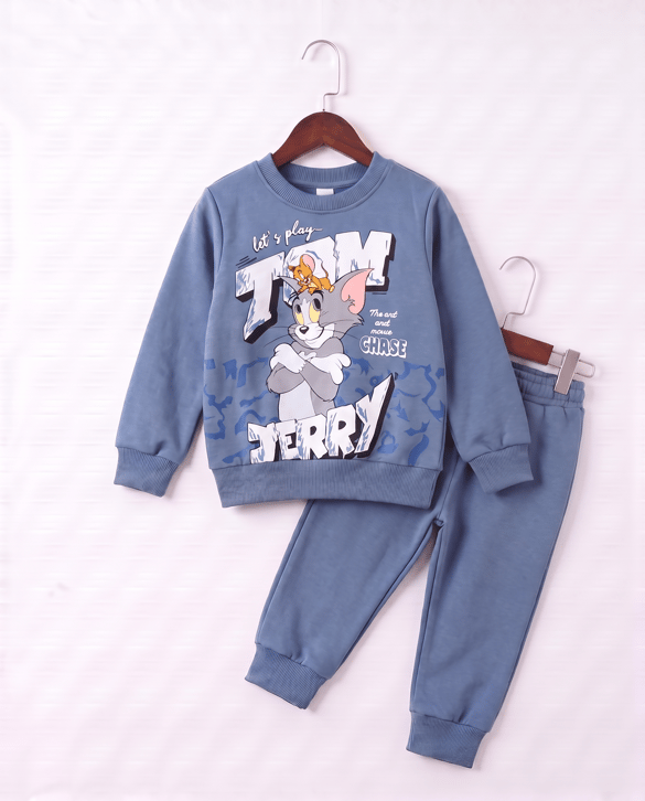 261083 Tom & Jerry Baskılı İkili Takım MAVİ