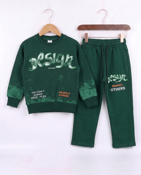 261157 Design Baskılı İkili Takım YEŞİL