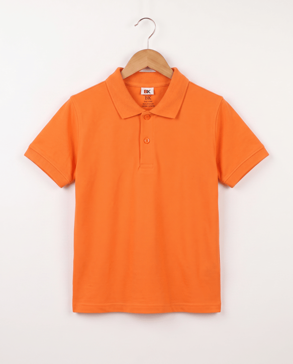 2626-1 Polo Yaka Okul Lakost T-shirt  (7-10 Yaş) TURUNCU