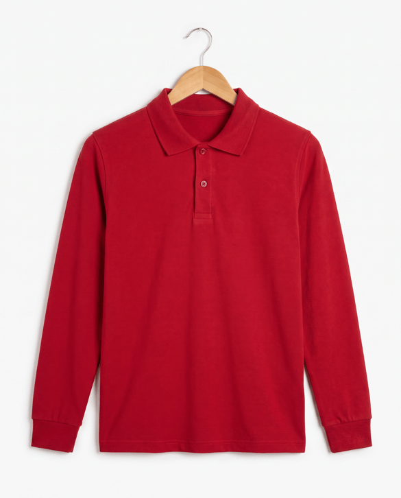 2626-4  Polo Yaka Okul Lakost Sweat  (7-10 Yaş) BORDO