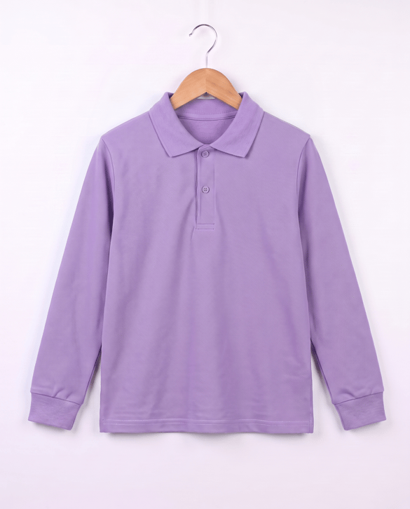 2626-5 Polo Yaka Okul Lakost Sweat (11-14 Yaş) LİLA