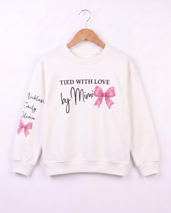 26644 Tied White Love Baskılı Sweat BEYAZ