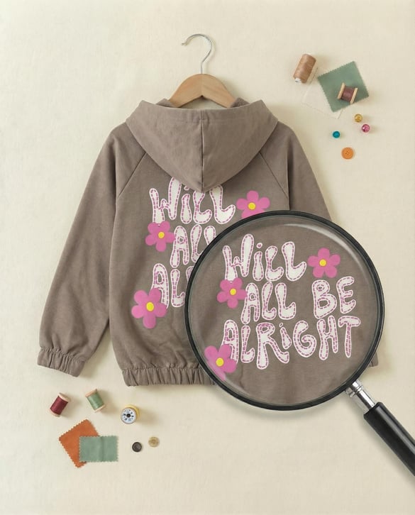 624424 Will All Be Baskılı İki İp Sweat KAHVE