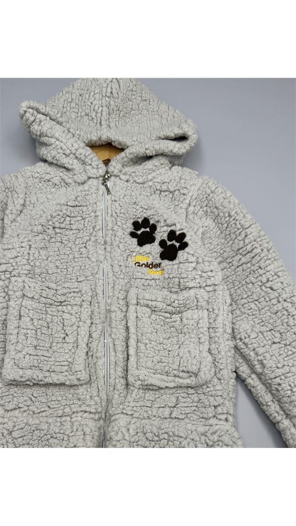 8008 Patili Peluş Hırka GRİ