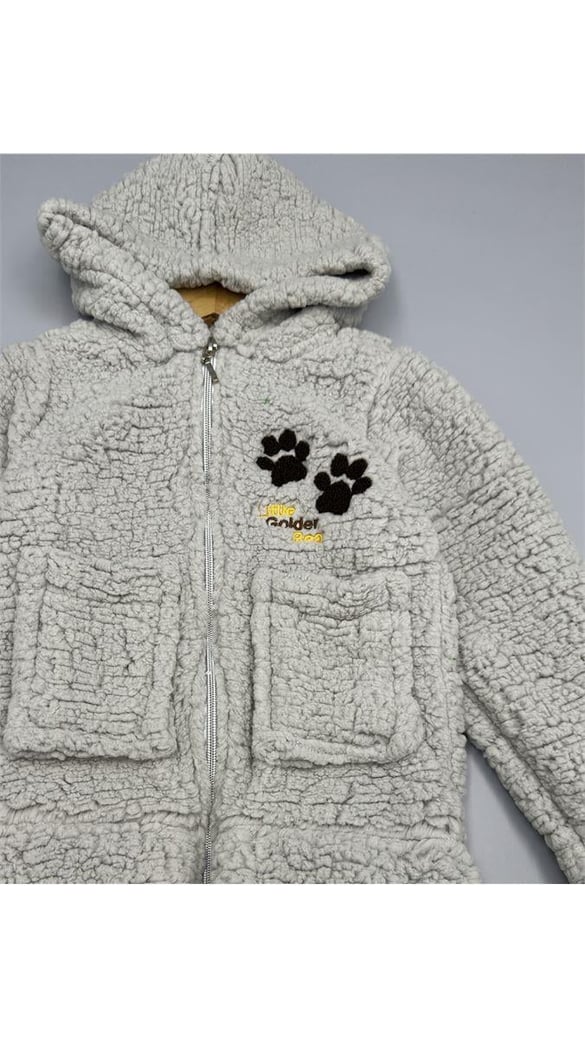 8008 Patili Peluş Hırka GRİ