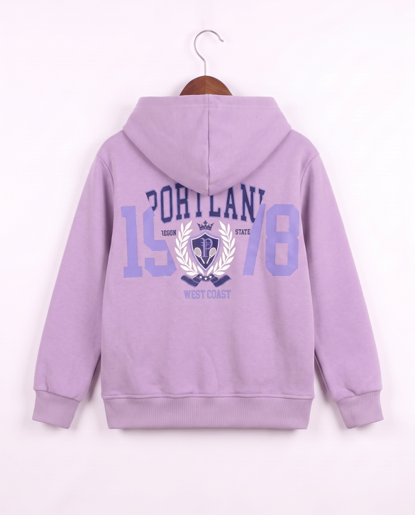 8264265 West Coast Nakışlı Fermuarlı Üç İplik Şardonlu Sweat LİLA