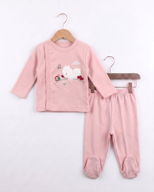 9434 Peluş Ördekli 3'lü Kız Bebek Takım GÜLK