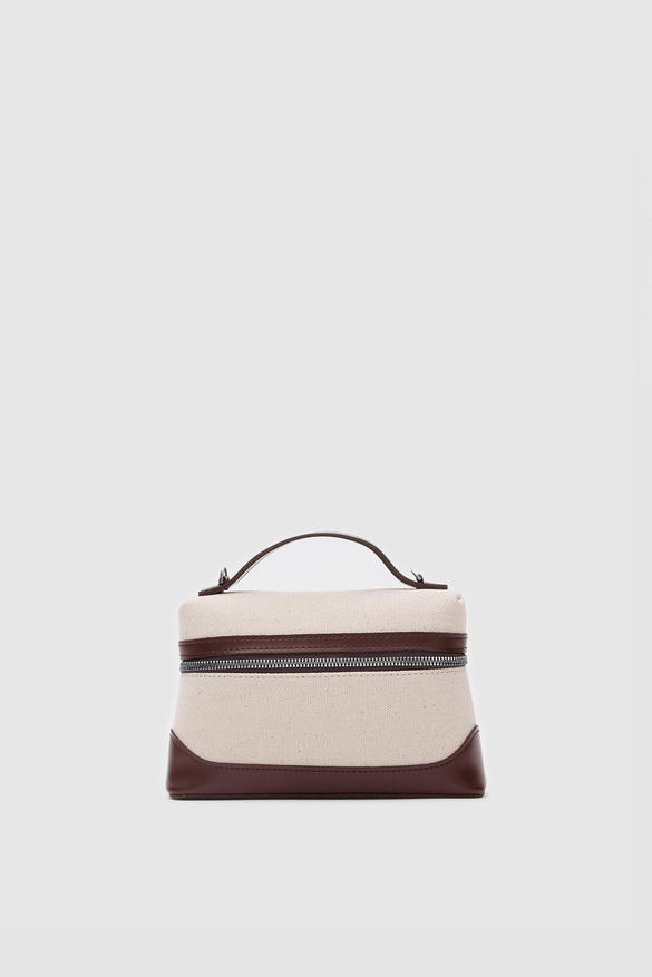 Yoko Box Bag El ve Çapraz Omuz Çanta Krem-Taba