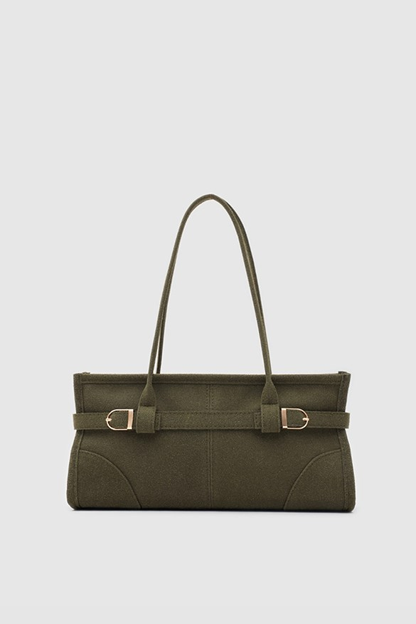 Enyola Vintage Süet Çanta Haki