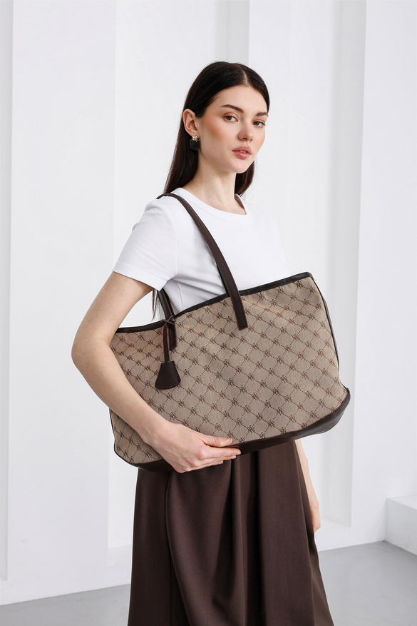 Michelle Monogram Omuz Çantası Acı Kahve