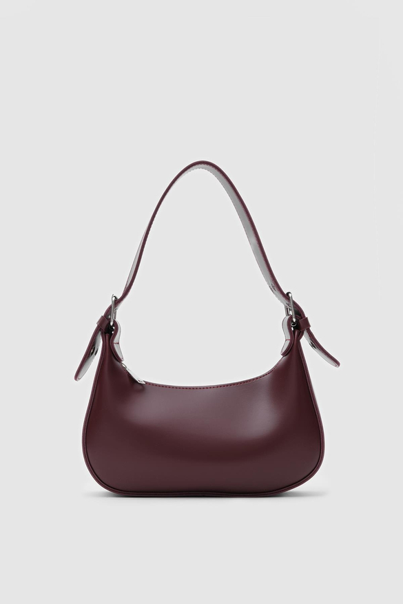 Muse Oval Baget Çanta Bordo