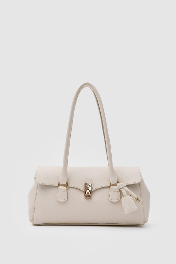 Lunera Vintage Baget Çanta Krem