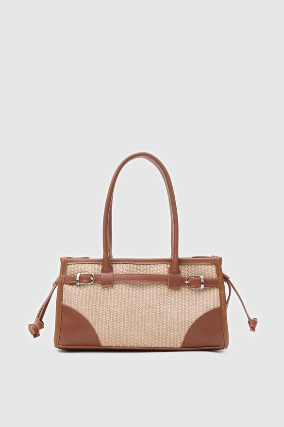 Maison Hasır Baget Çanta Bej