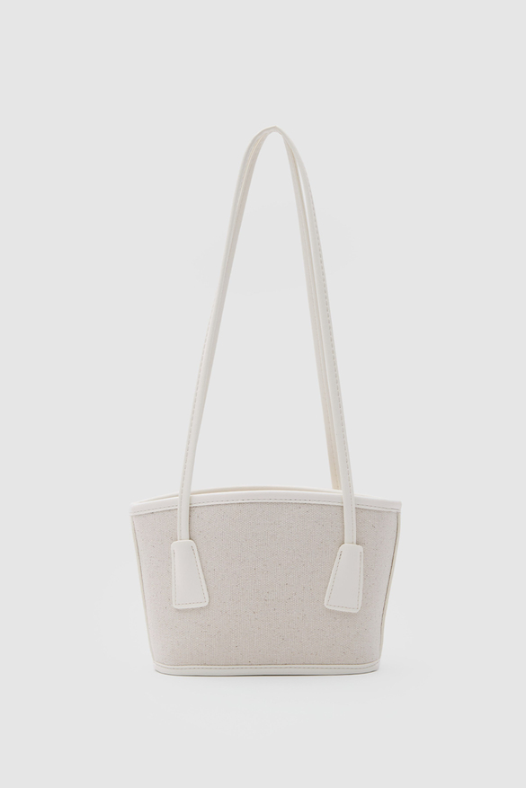Padra Büzgülü Bucket Kanvas Çanta Vanilla