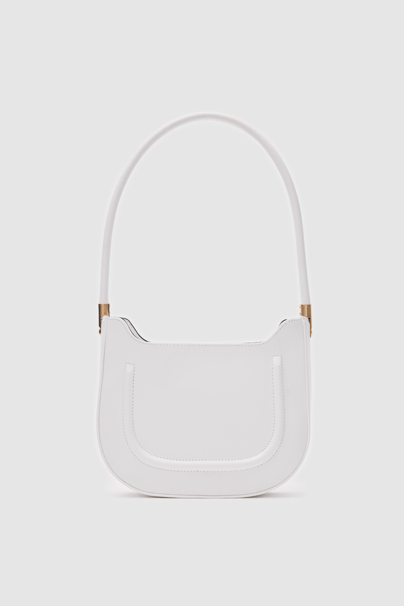 Oval  Baget Çanta Miku Beyaz