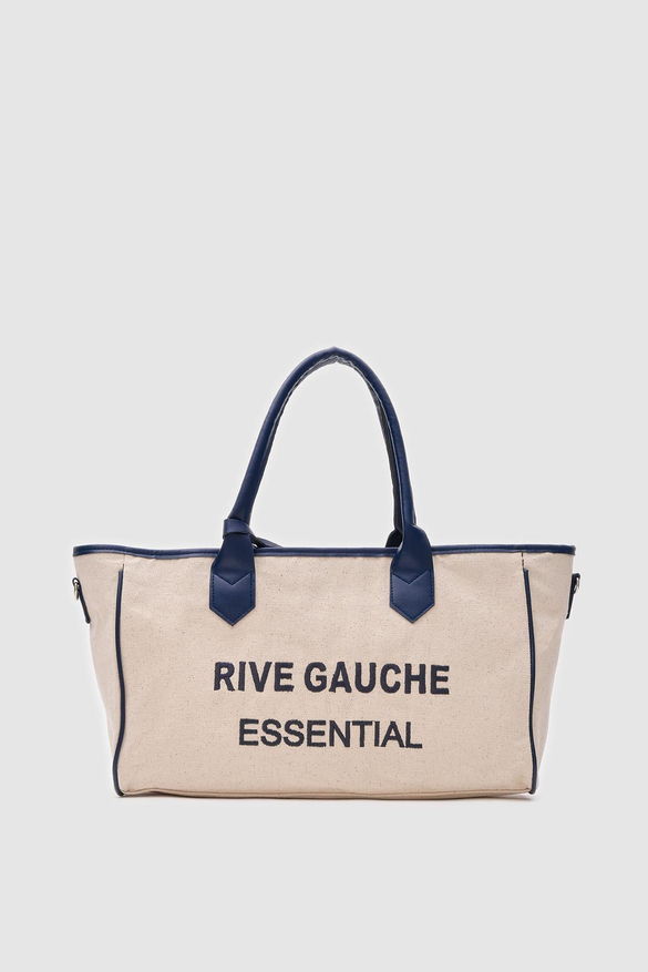 Rıve Gauche Kanvas Lacivert Tote Çanta 
