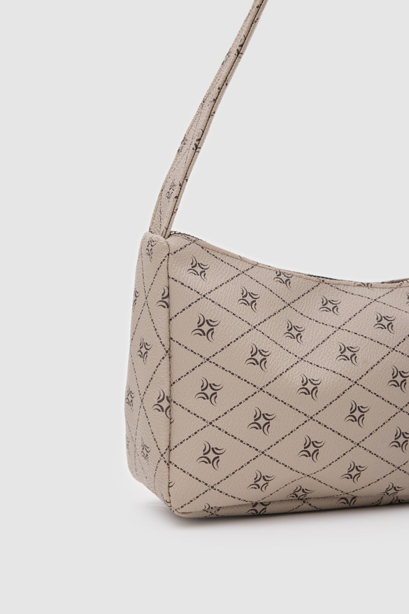 Basic Baget Çanta Casper Monogram Bej
