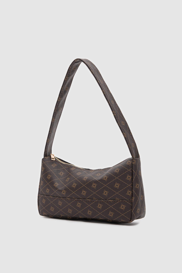 Basic Baget Çanta Casper Monogram Kahverengi