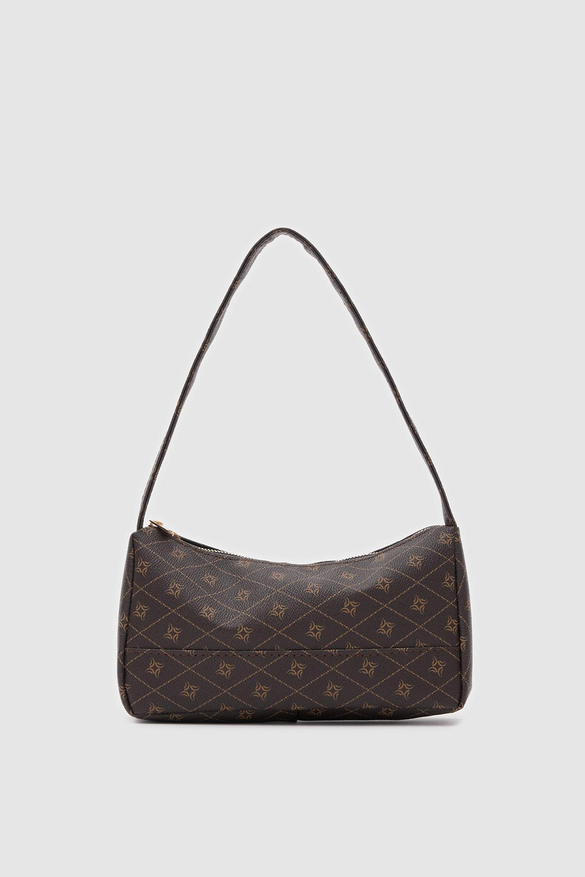 Basic Baget Çanta Casper Monogram Kahverengi