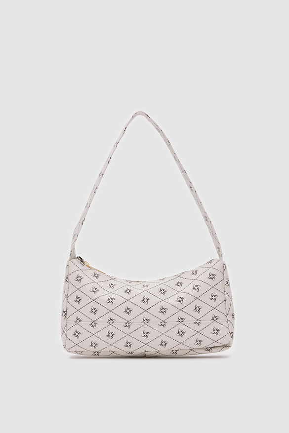 Basic Baget Çanta Casper Monogram Krem