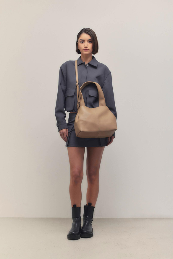 Basic Omuz Çantası Mandy Bej