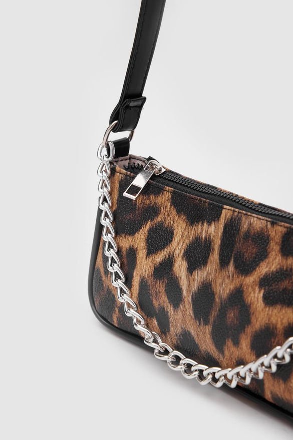 Bolide Zincirli Baget Çanta Leopar Desen