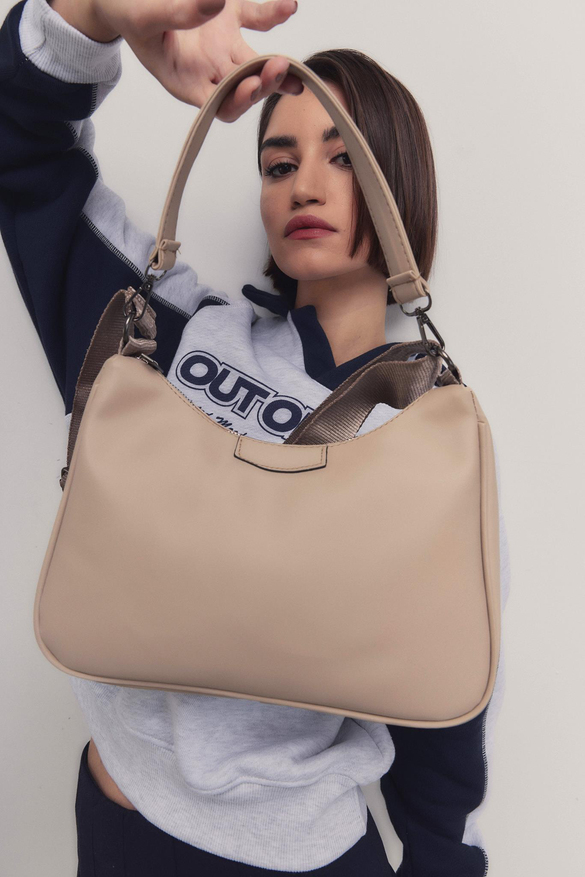 Çift Askılı Omuz Çantası Katrine Bej