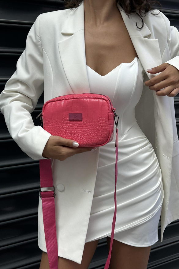 Croco Çapraz Çanta Arya Pembe