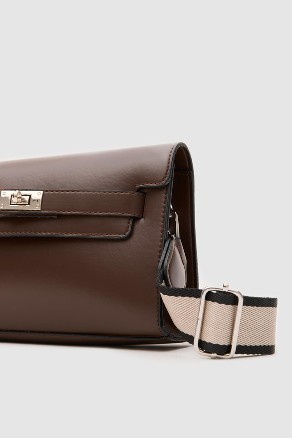 Kelly Kilitli Clutch Bag Kahve