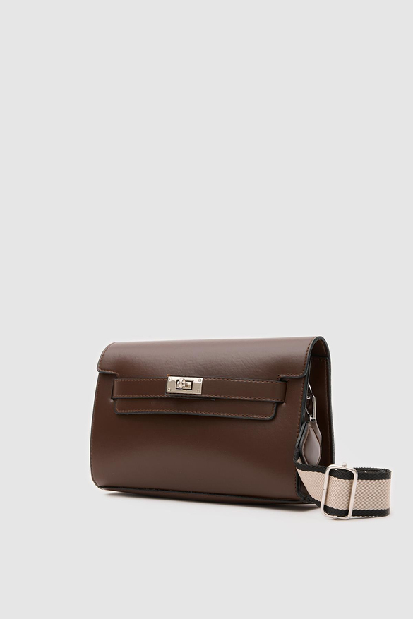 Kelly Kilitli Clutch Bag Kahve