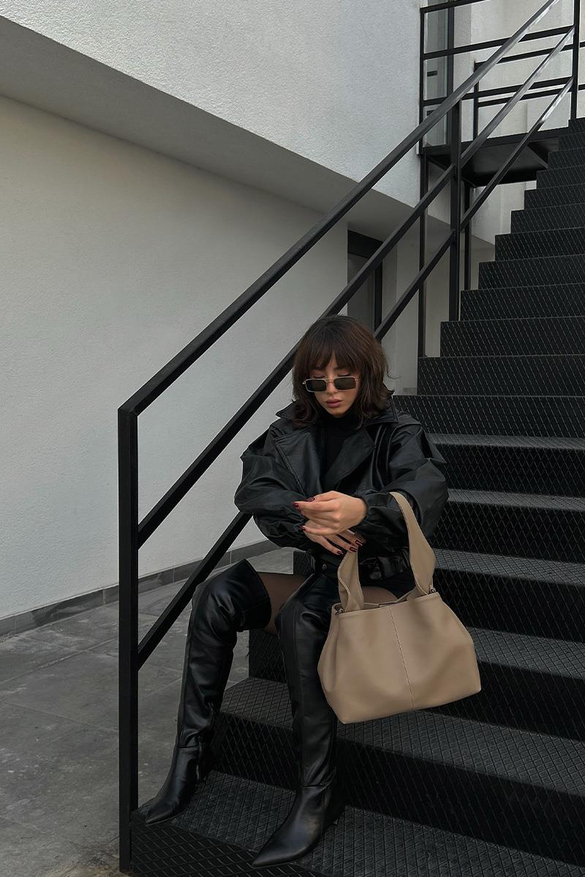 Mandy Basic Bej Omuz Çantası