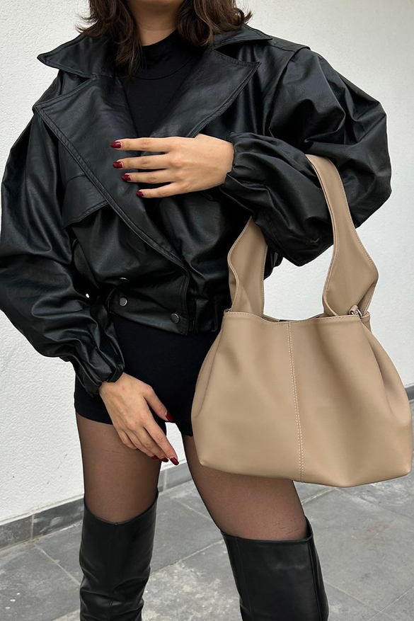 Mandy Basic Bej Omuz Çantası