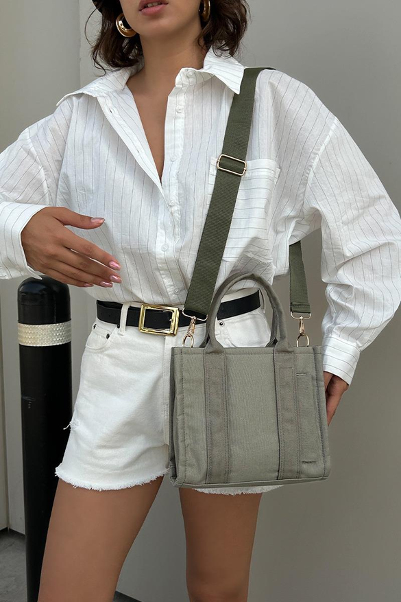 Miles Kanvas Yeşil Tote Bag