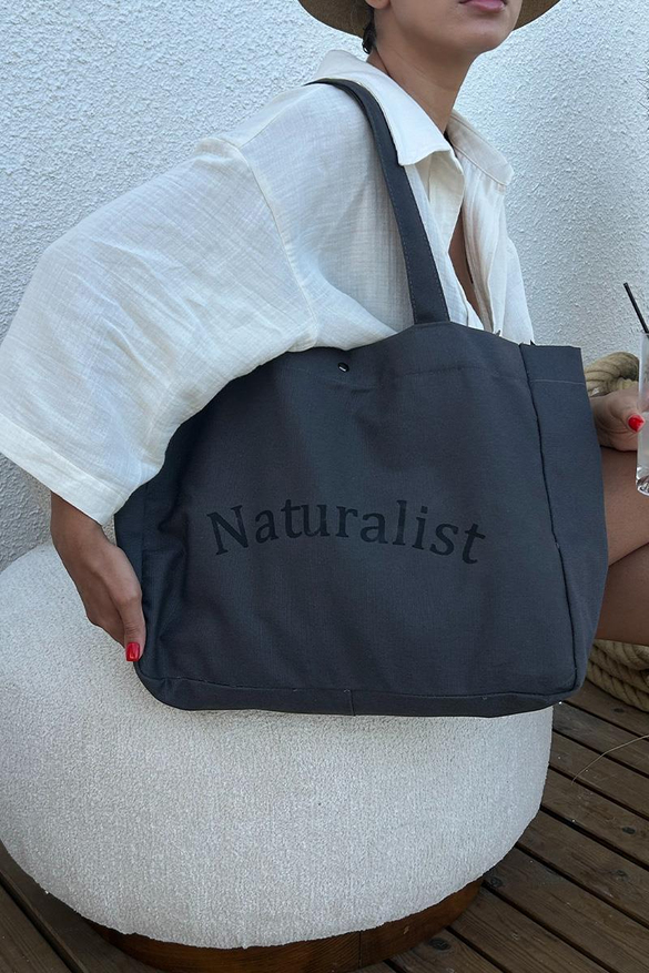 Naturalist Kanvas Omuz Çantası Antrasit