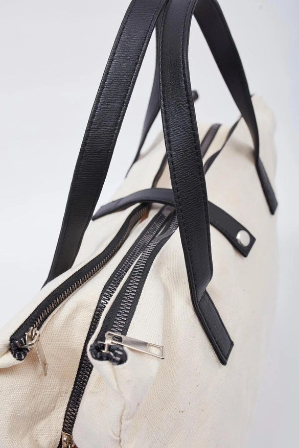 Organik Keten Kumaş Shopper Çanta Leon Siyah