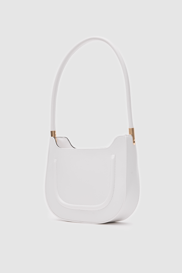 Oval  Baget Çanta Miku Beyaz
