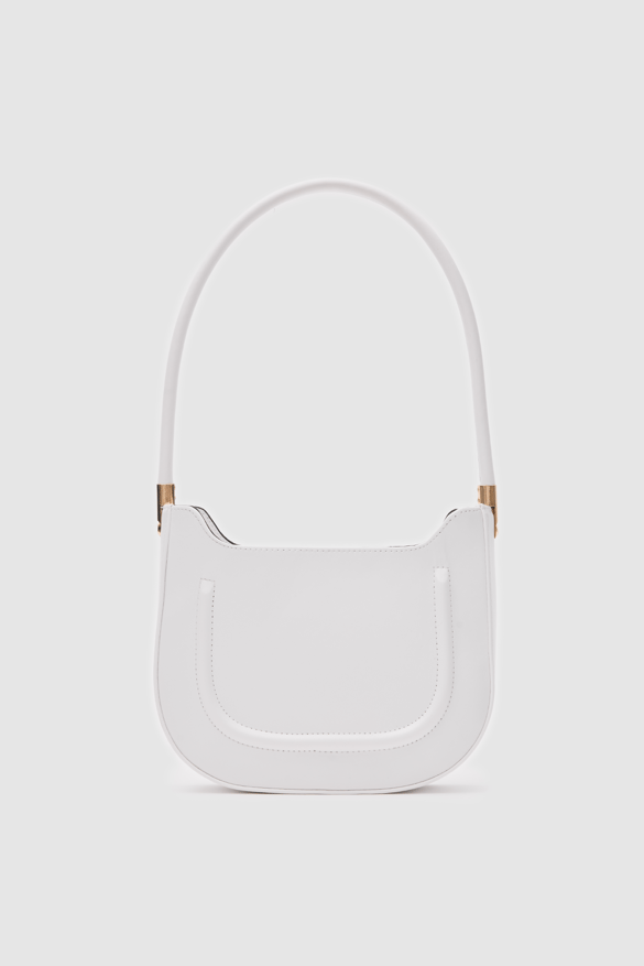 Oval  Baget Çanta Miku Beyaz