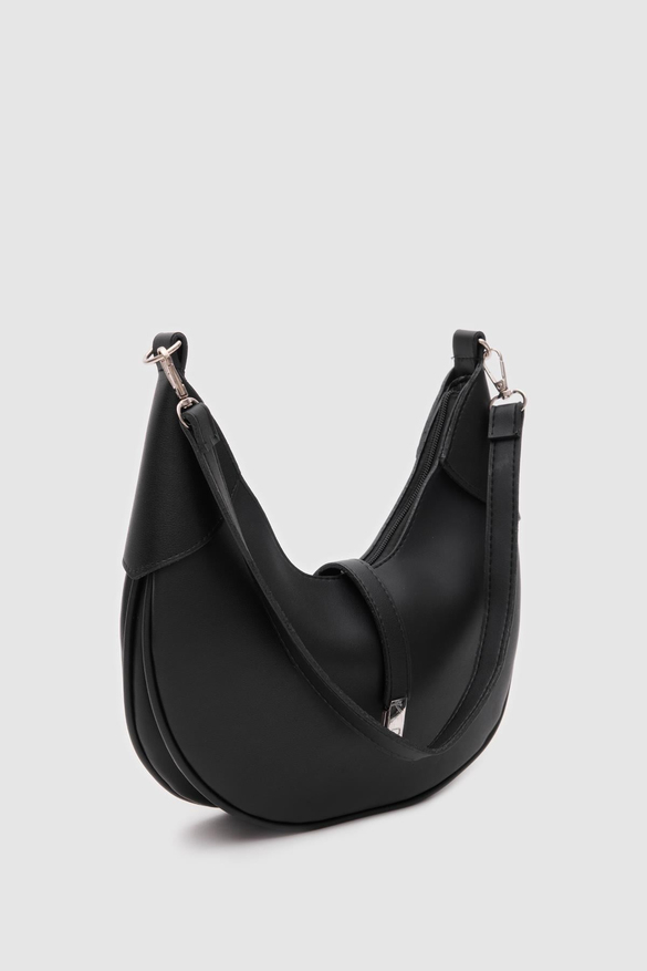Oval Baget Çanta Suzu Siyah