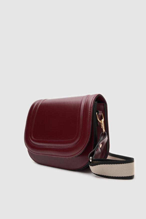 Oval Çapraz Çanta Punch Bordo