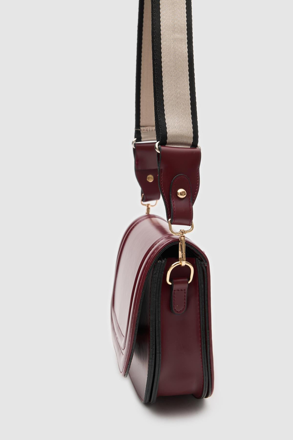 Oval Çapraz Çanta Punch Bordo