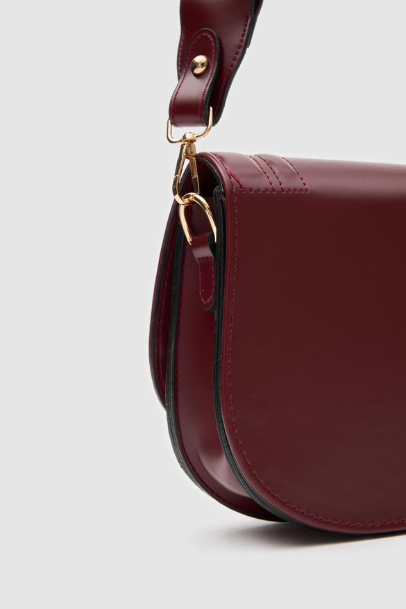 Oval Çapraz Çanta Punch Bordo
