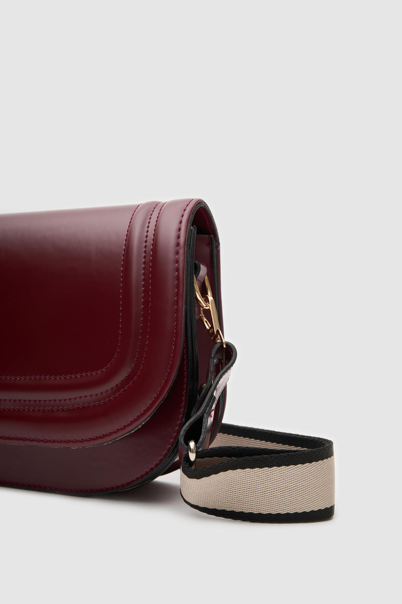 Oval Çapraz Çanta Punch Bordo