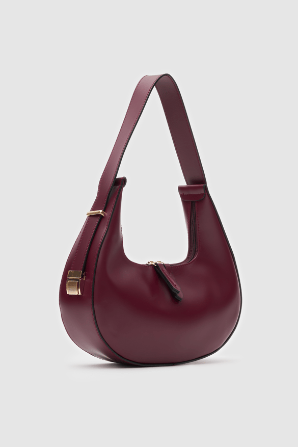 Oval Omuz Çantası Snow Bordo