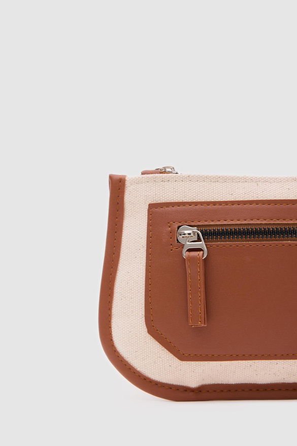 Papi Kanvas Clutch Cüzdan Taba