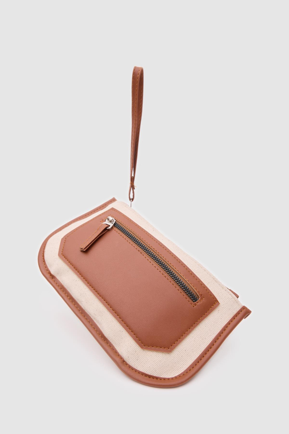 Papi Kanvas Clutch Cüzdan Taba
